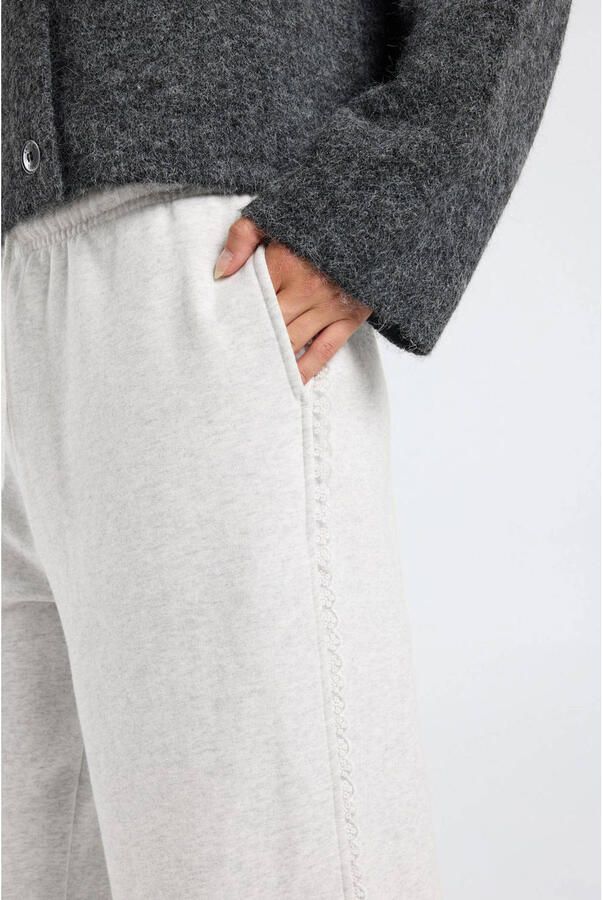 America Today wide leg casual broek met ruches grijs - Foto 2