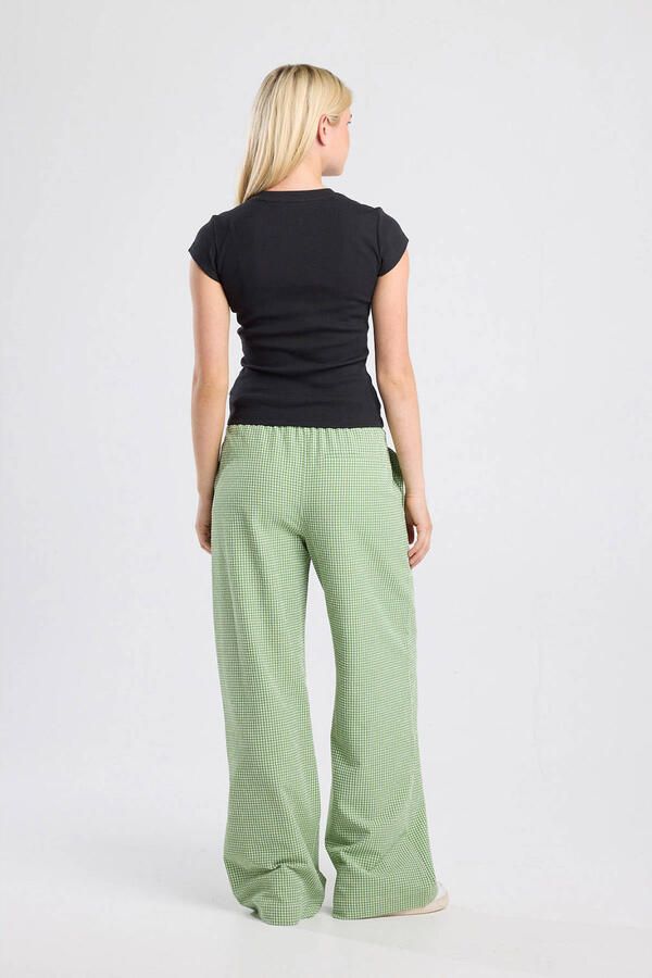 America Today wide leg high waist broek groen - Foto 2