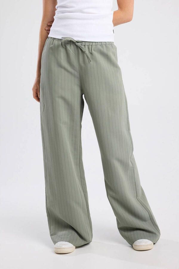 America Today wide leg high waist broek groen