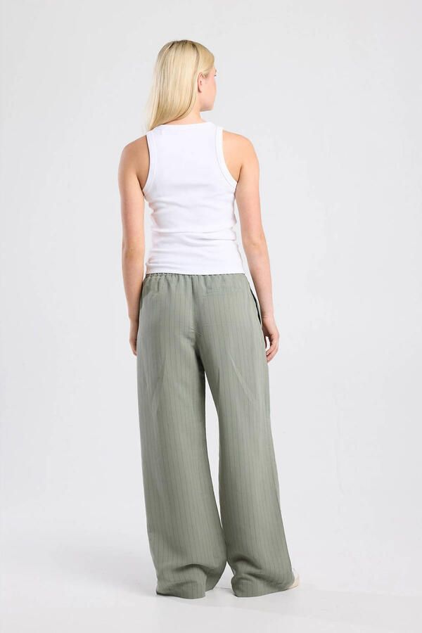 America Today wide leg high waist broek groen - Foto 2