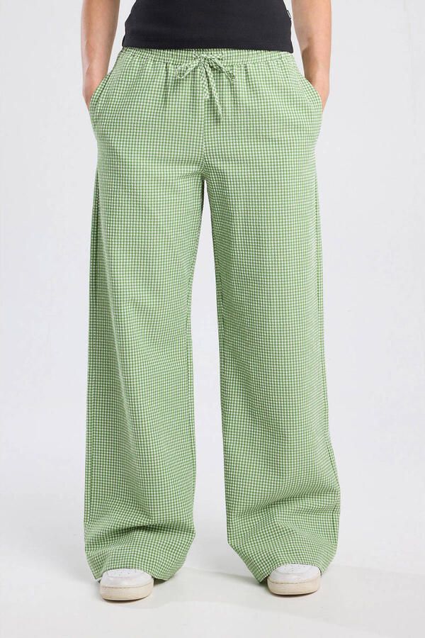 America Today wide leg high waist broek groen - Foto 3