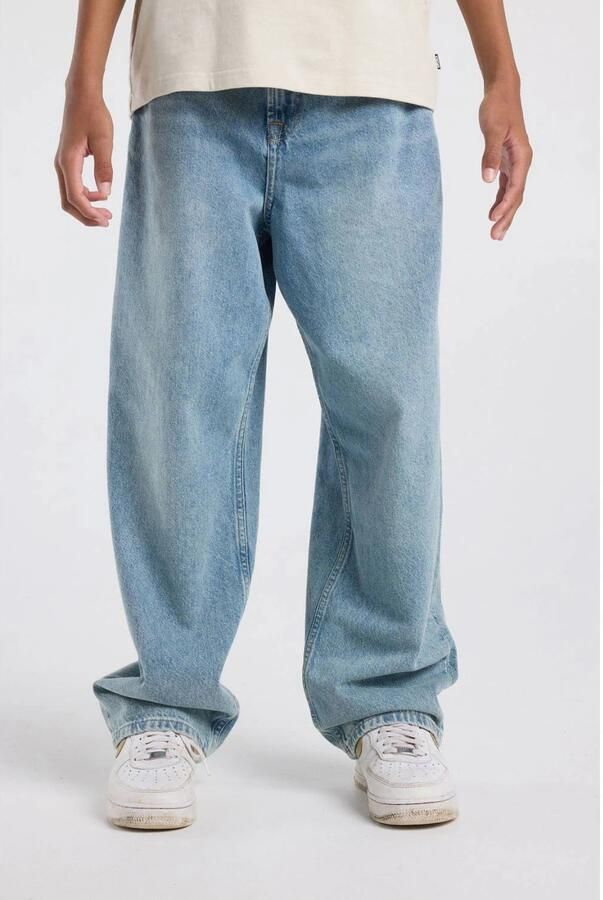 America Today wide leg jeans lichtblauw denim Effen