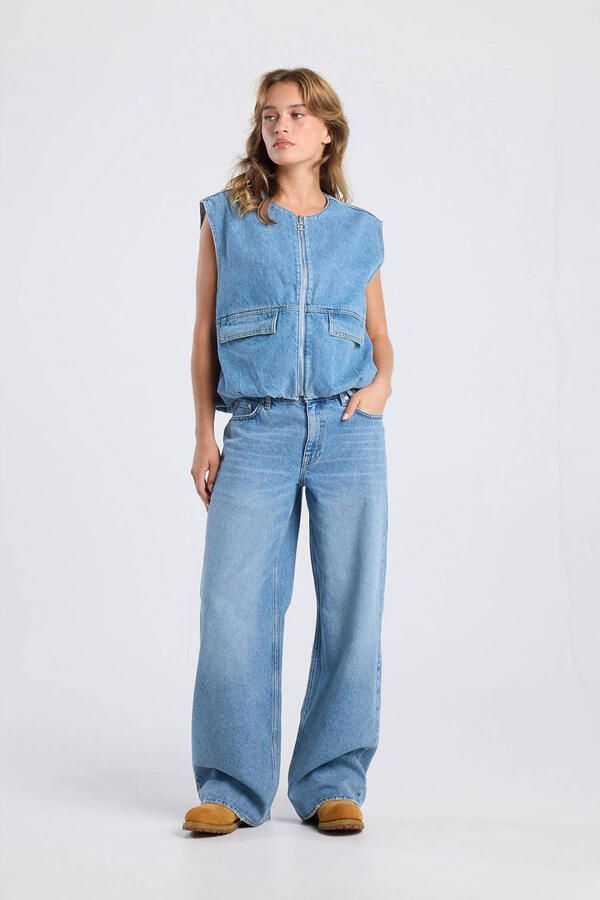 America Today wide leg jeans light blue denim - Foto 2