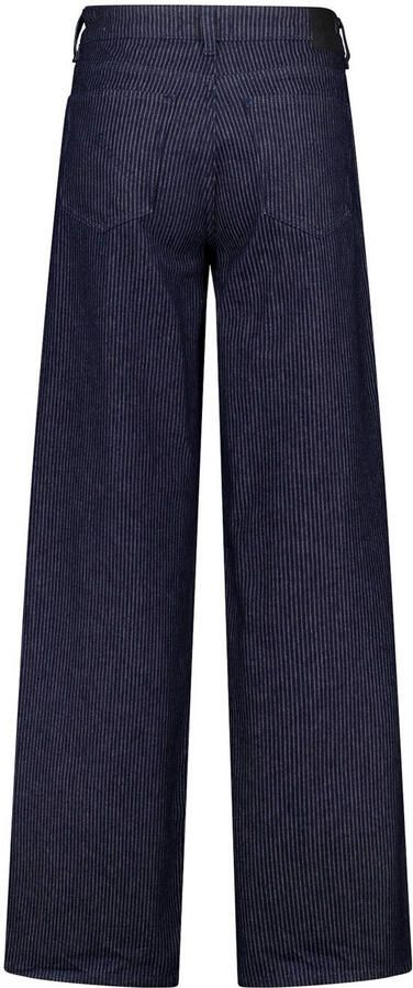 America Today wide leg jeans met krijtstreep dark blue denim