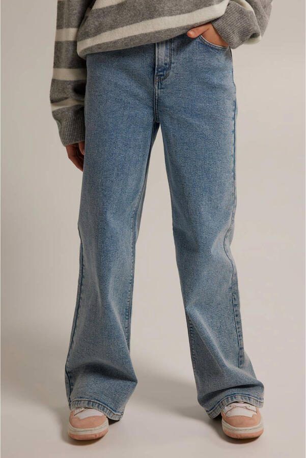 America Today wide leg jeans Olivia Jr light blue denim Blauw Meisjes Stretchdenim 122 128 - Foto 2