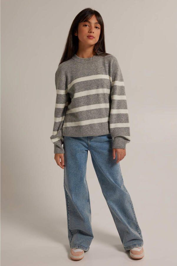 America Today wide leg jeans Olivia Jr light blue denim Blauw Meisjes Stretchdenim 122 128 - Foto 3