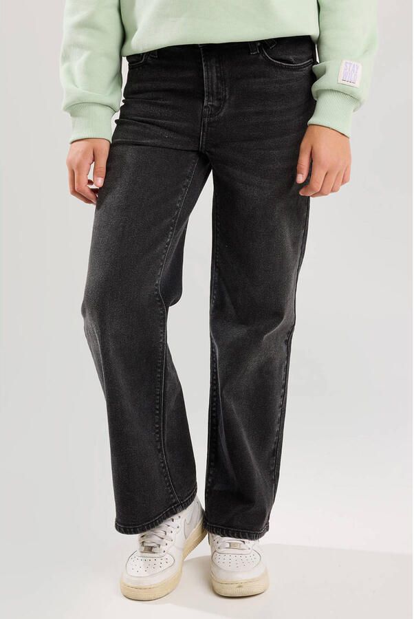 America Today wide leg jeans Olivia JR washed black Zwart Meisjes Stretchdenim 170 176 - Foto 3