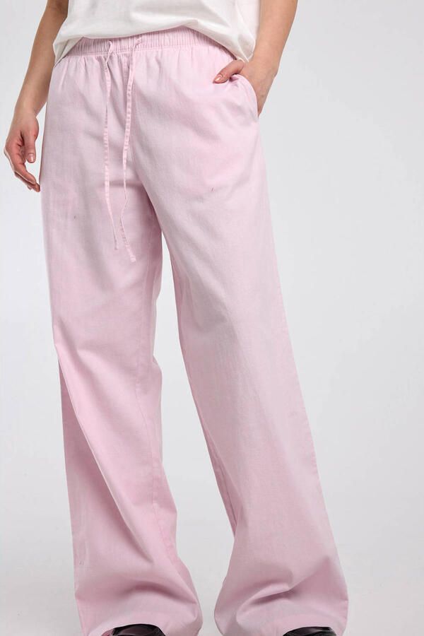 America Today wide leg low waist broek lichtroze