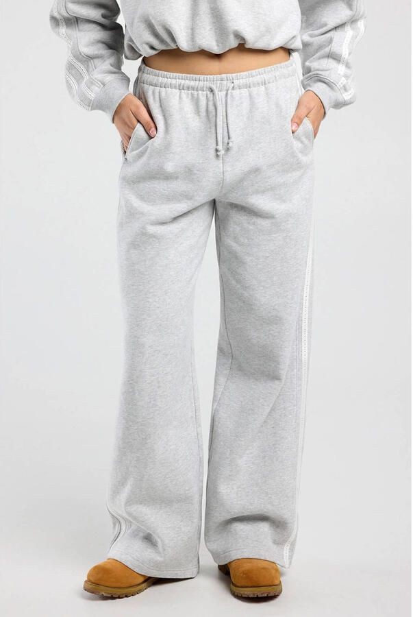 America Today wide leg regular waist casual broek grijs