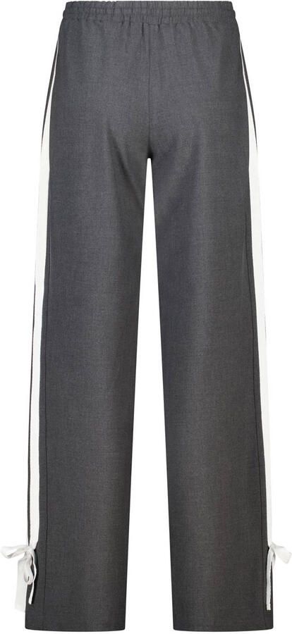 America Today Wide leg regular waist gestreepte casual broek grijs - Foto 3