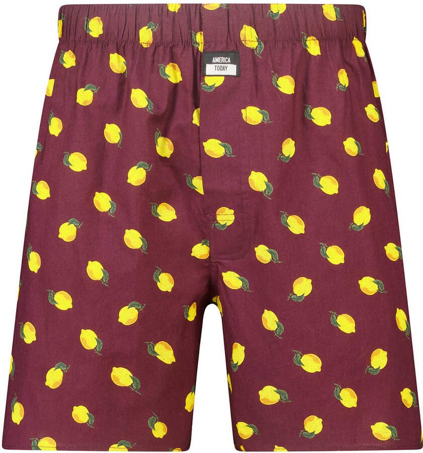America Today wijde boxershort met print donkerrood