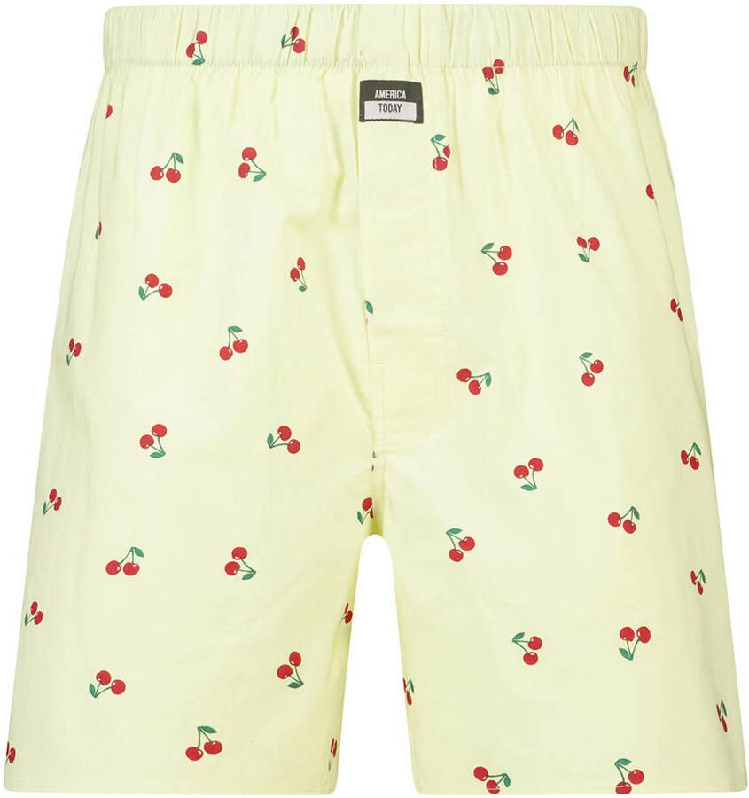 America Today wijde boxershort met print lichtgeel