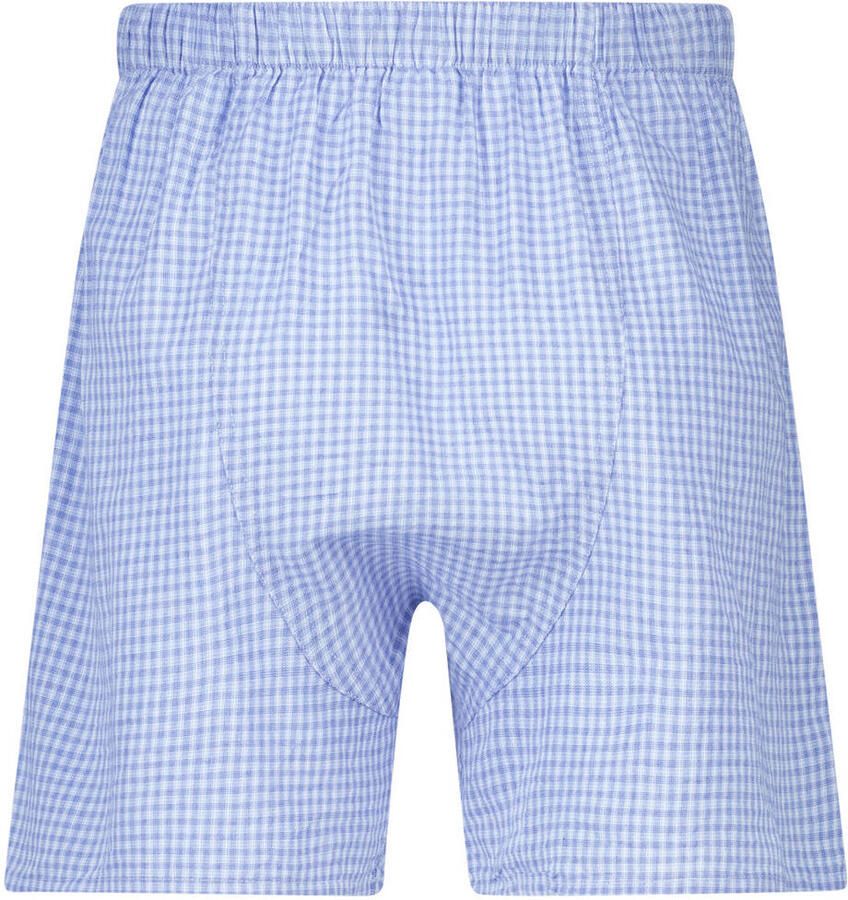 America Today wijde geruite boxershort lichtblauw