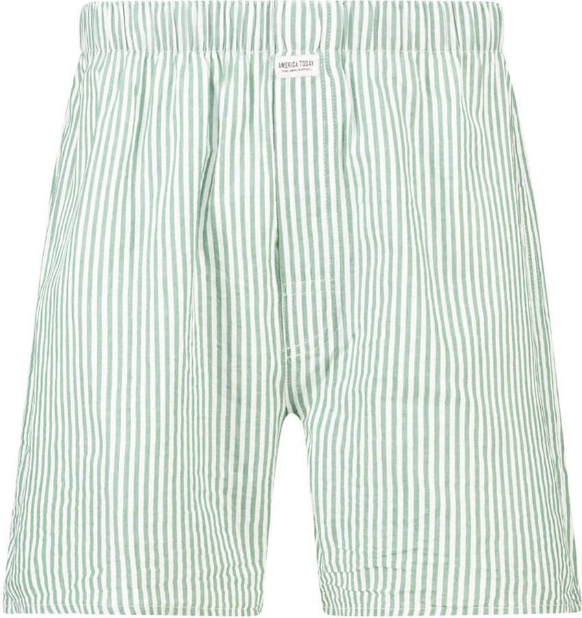 America Today wijde gestreepte boxershort groen wit