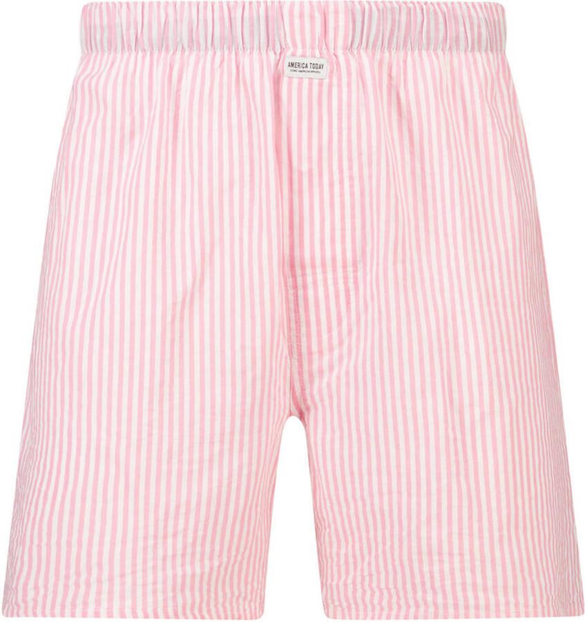 America Today wijde gestreepte boxershort roze wit
