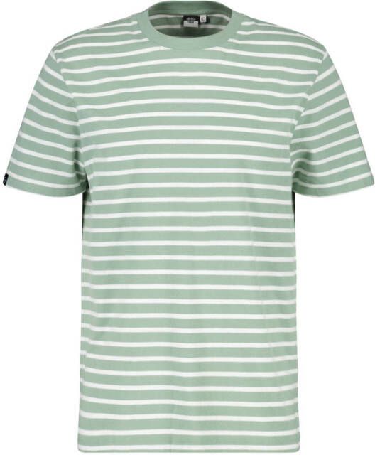 America Today gestreept regular fit T-shirt wit groen