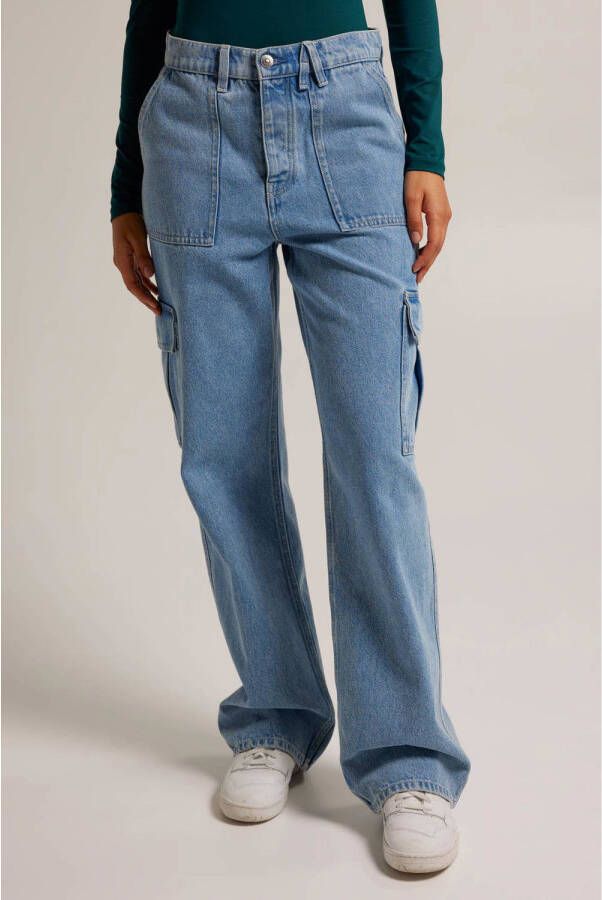 America Today high waist cargo jeans Baltimore light blue denim