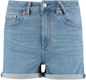 America Today high waist regular fit jeans short medium blue