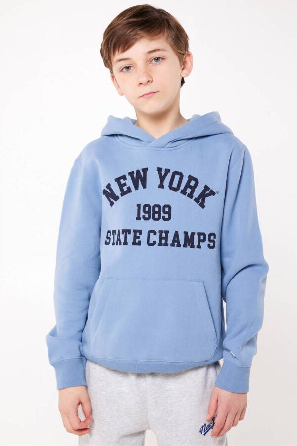 America Today hoodie Seth hood Jr met printopdruk lichtblauw