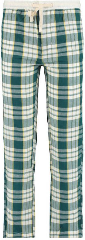 America Today Junior geruite pyjamabroek Lake groen wit