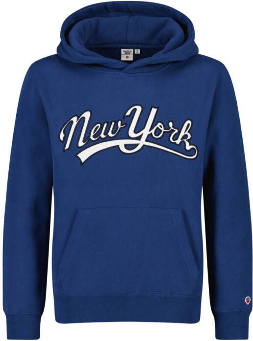 America Today hoodie Seth hood Jr met printopdruk blauw