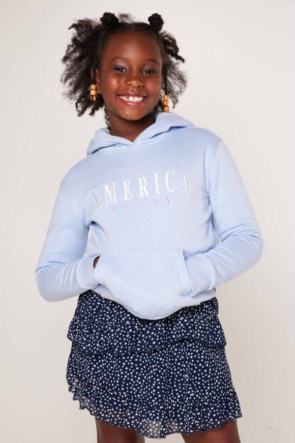 America Today Junior hoodie Simmy JR met logo lichtblauw