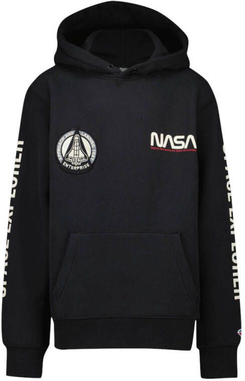 America Today Junior hoodie Space Jr met printopdruk zwart