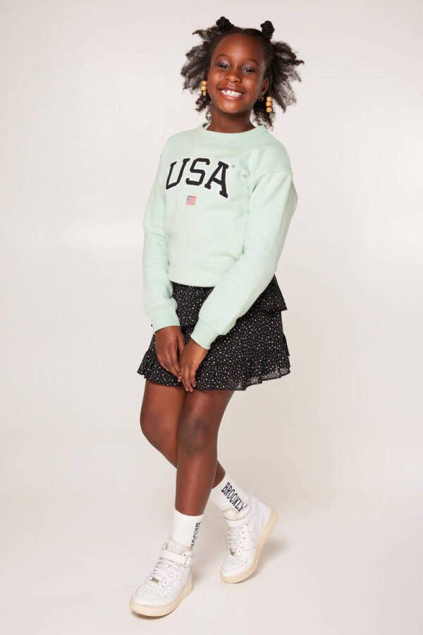 America Today Junior sweater Soel Jr met logo mintgroen