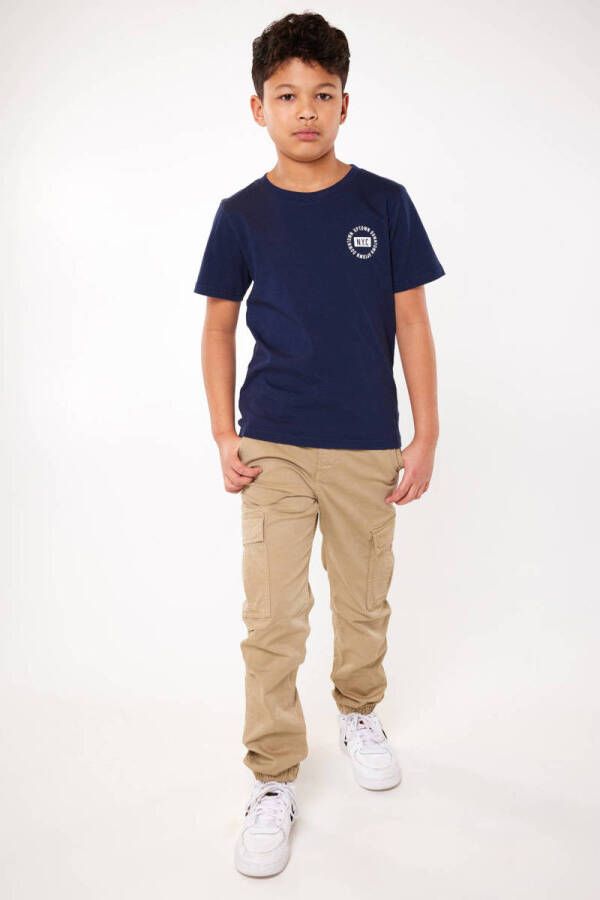America Today T-shirt Evan Jr met backprint donkerblauw