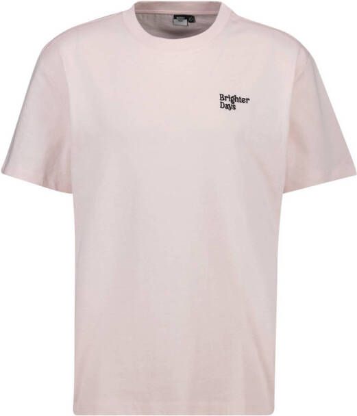 America Today regular fit T-shirt met backprint light pink