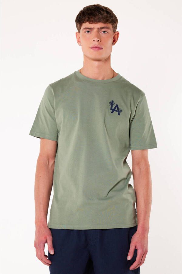 America Today regular fit T-shirt met printopdruk groen