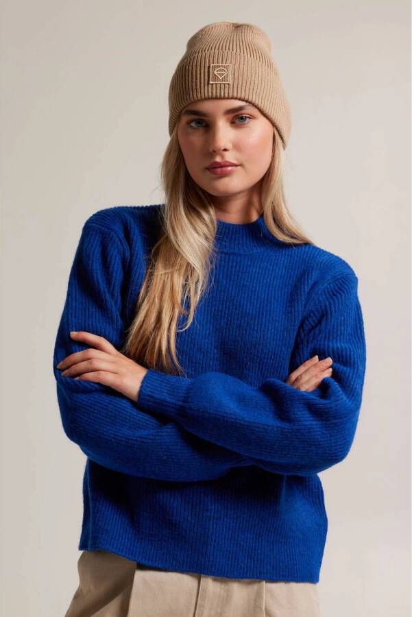 America Today sweater Kacey met wol blauw