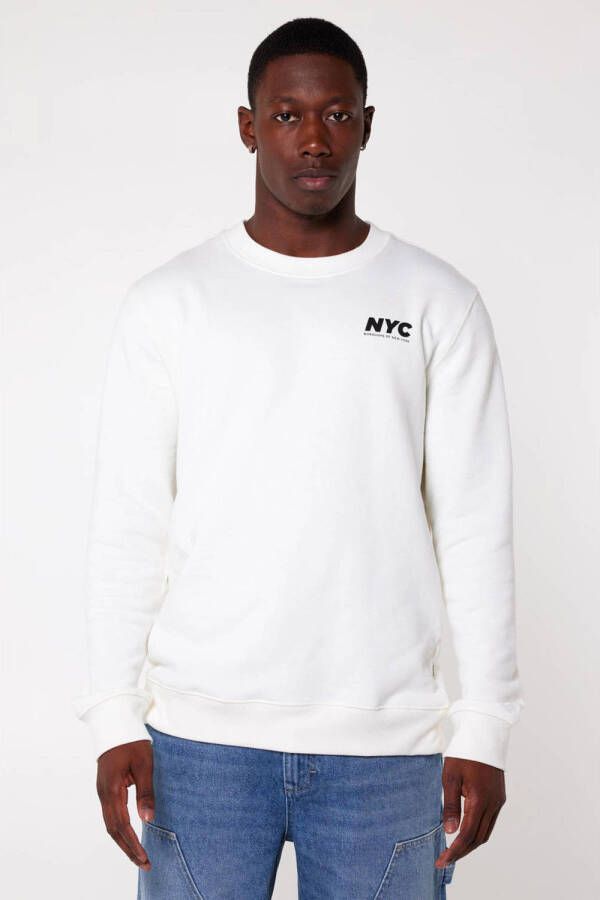 America Today sweater met backprint off white