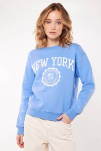 America Today sweater Sandy met printopdruk lichtblauw