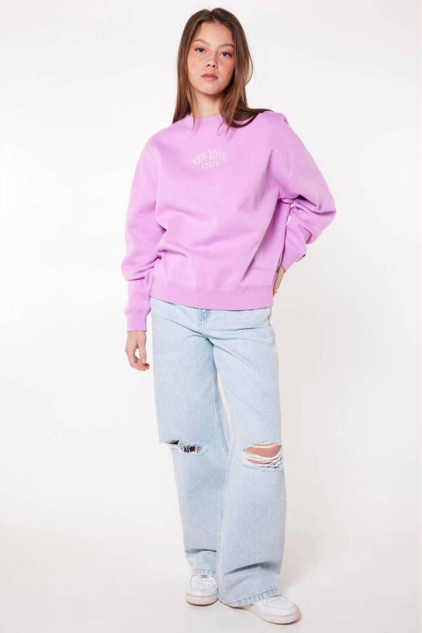 America Today sweater Shay met tekst roze