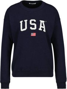America Today sweater Soel met printopdruk donkerblauw