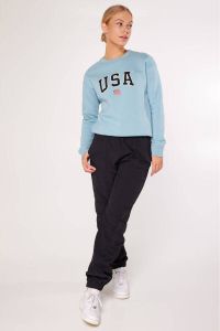 America Today sweater Soel met printopdruk lichtblauw