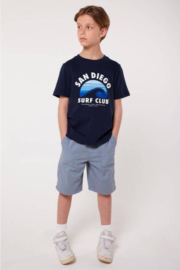America Today T-shirt Emmet Jr met printopdruk donkerblauw