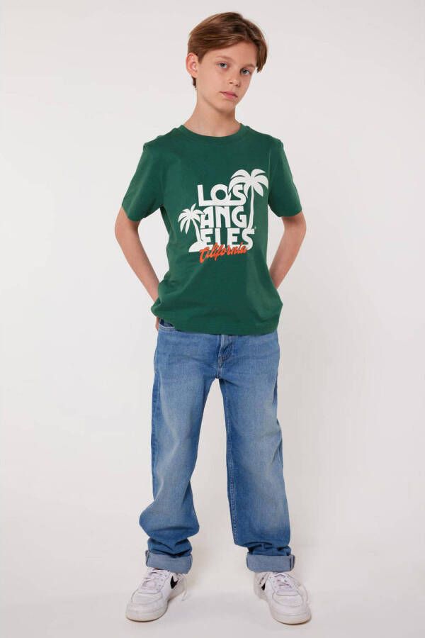 America Today T-shirt Emmet Jr met printopdruk groen