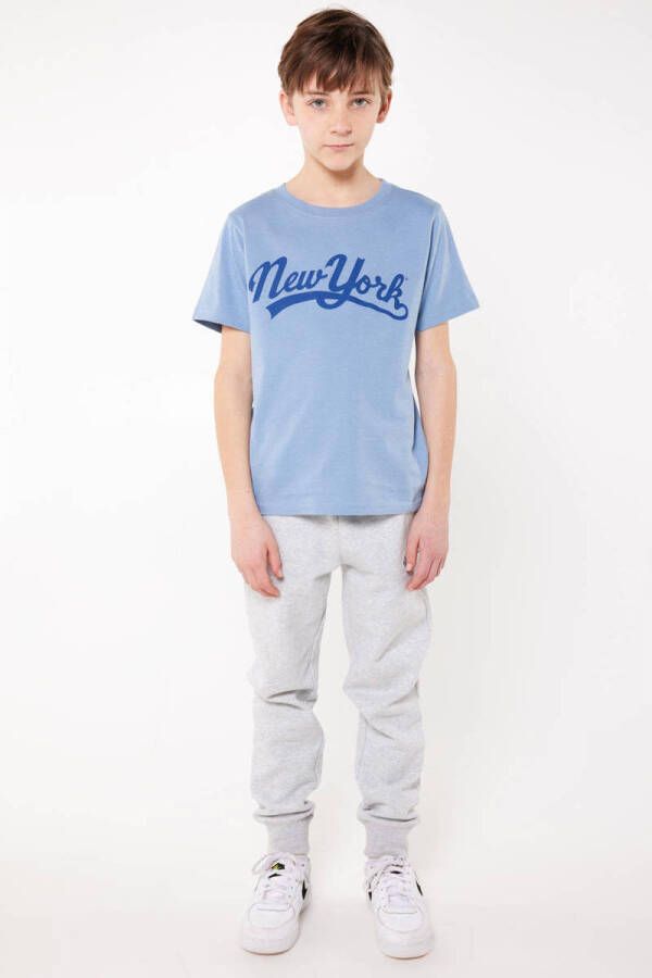 America Today T-shirt Ethan Jr met printopdruk lichtblauw