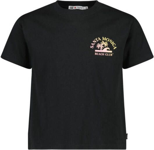 America Today T-shirt Everlee Jr met backprint zwart