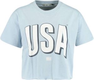 America Today T-shirt met printopdruk lichtblauw