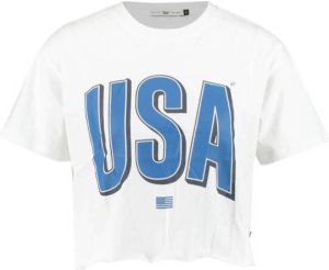 America Today T-shirt met printopdruk wit blauw