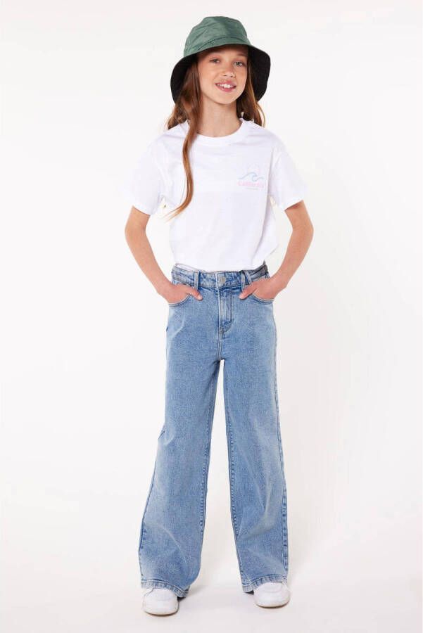 America Today wide leg jeans Olivia Jr light blue denim Blauw Meisjes Stretchdenim 158 164