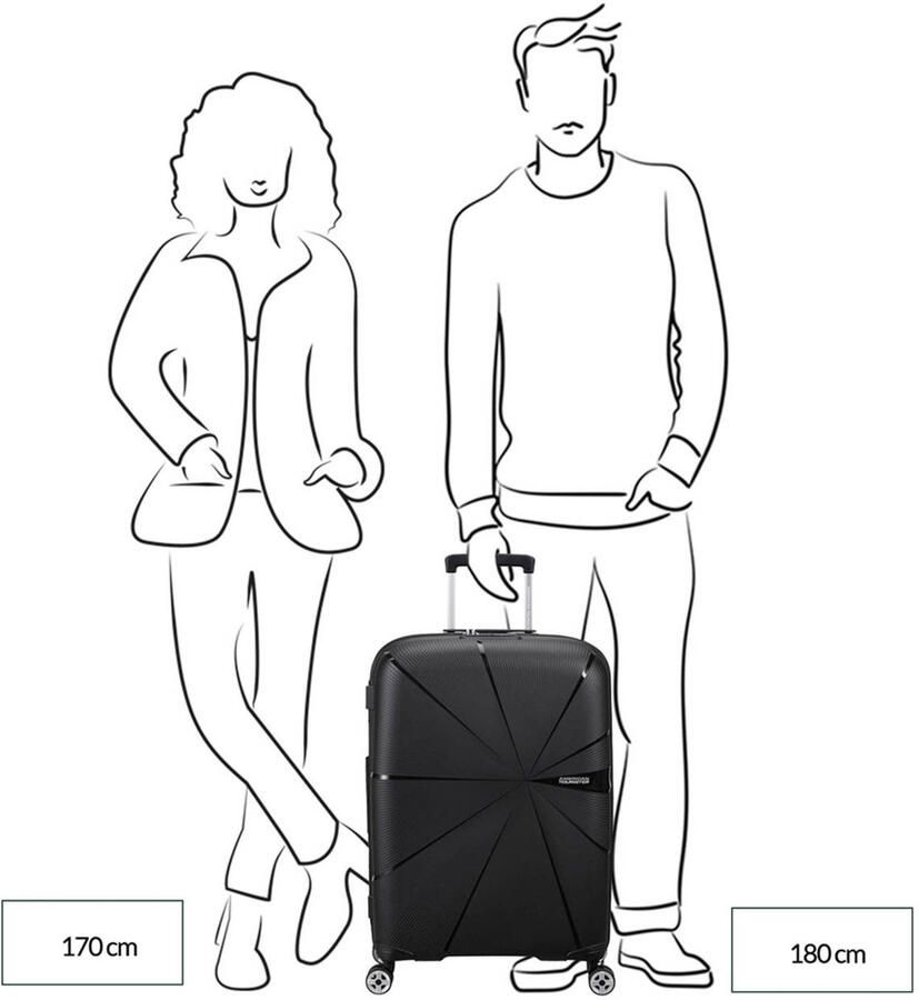 American Tourister trolley Starvibe 67 cm. Expandable lichtblauw