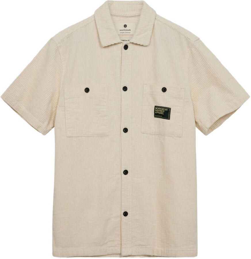 Anerkjendt corduroy regular casual overhemd beige