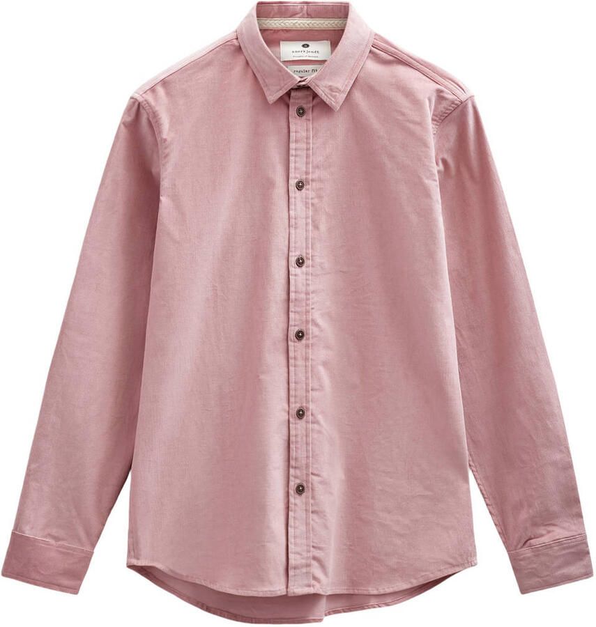 Anerkjendt corduroy regular fit overhemd roze