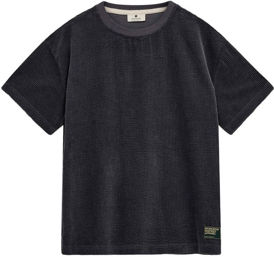 ANERKJENDT Heren Polo's & T-shirts Akvillads Corduroy Ss Tee Donkergrijs - Foto 5