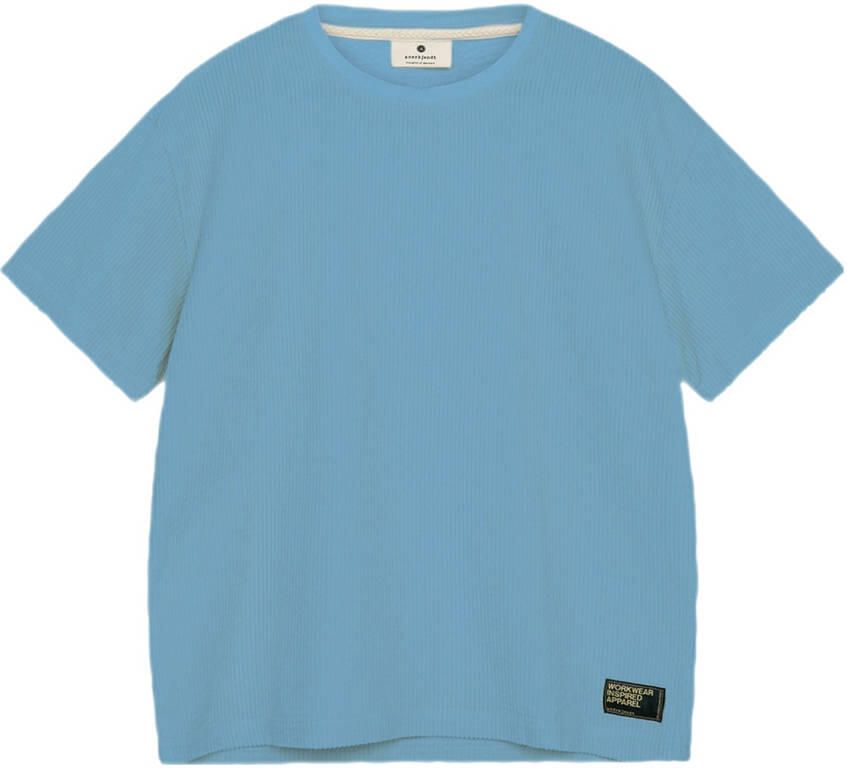 ANERKJENDT Heren Polo's & T-shirts Akvillads Corduroy S s Tee Lichtblauw