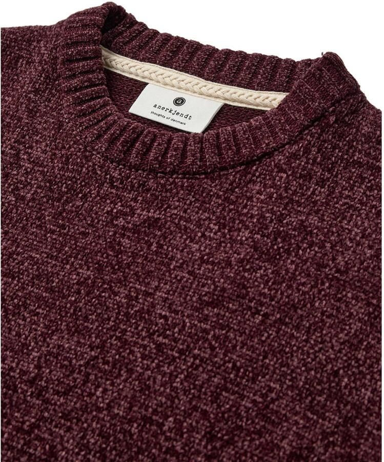 ANERKJENDT Heren Truien & Vesten Aksune Chenille Knit Bordeaux - Foto 7